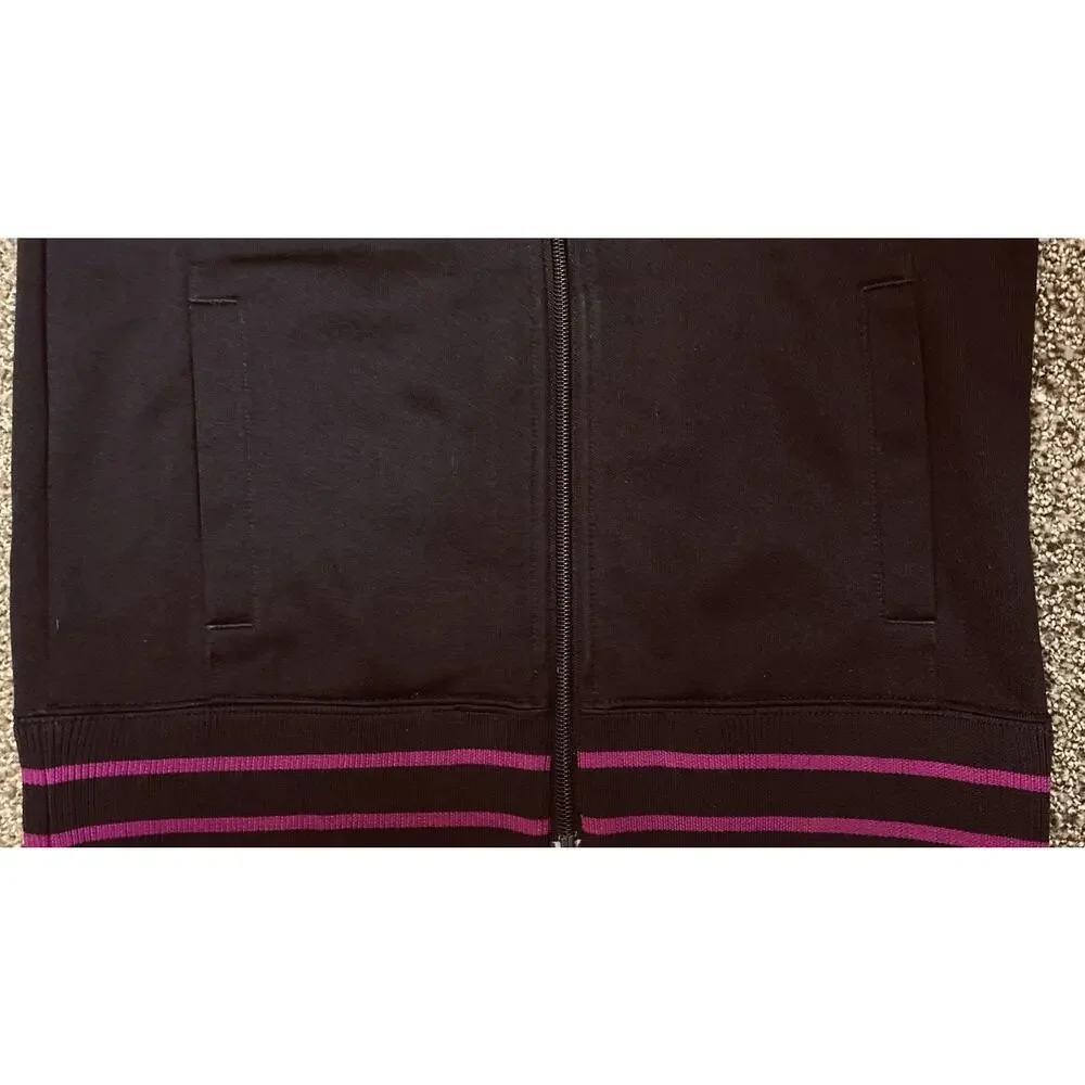 The North Face Sz Youth L Black Hot Pink LS Pkts Full Zip READ